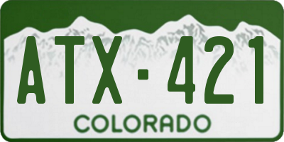 CO license plate ATX421