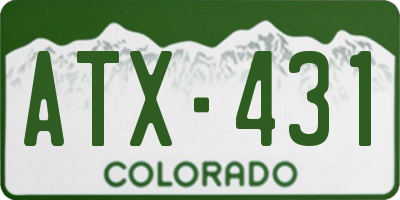 CO license plate ATX431