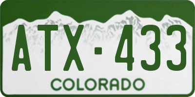 CO license plate ATX433