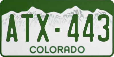 CO license plate ATX443
