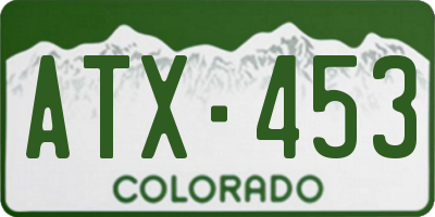 CO license plate ATX453