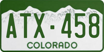 CO license plate ATX458