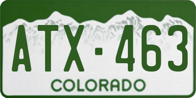 CO license plate ATX463