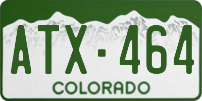 CO license plate ATX464