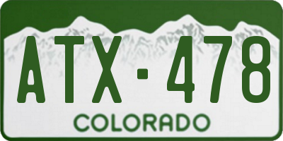 CO license plate ATX478
