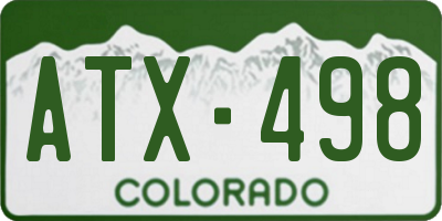 CO license plate ATX498