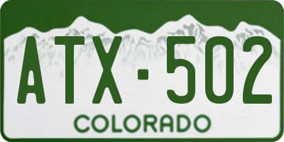 CO license plate ATX502