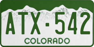 CO license plate ATX542