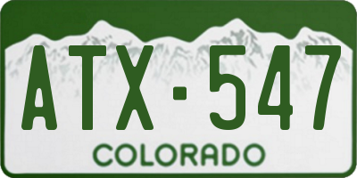 CO license plate ATX547
