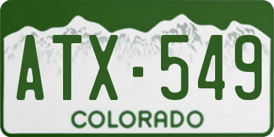 CO license plate ATX549