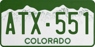 CO license plate ATX551