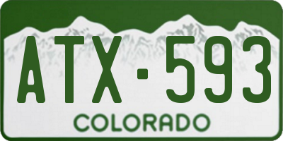 CO license plate ATX593