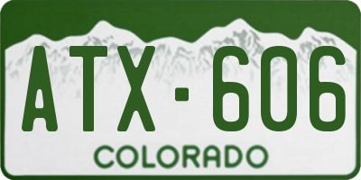 CO license plate ATX606