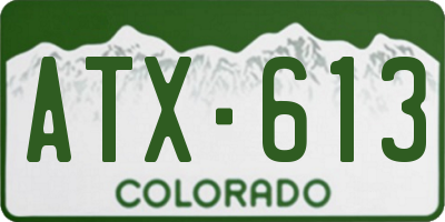 CO license plate ATX613