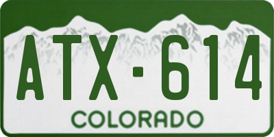 CO license plate ATX614