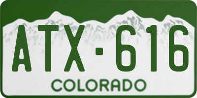 CO license plate ATX616