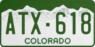 CO license plate ATX618