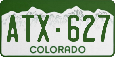CO license plate ATX627
