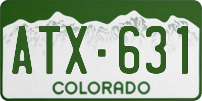 CO license plate ATX631