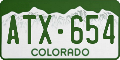 CO license plate ATX654