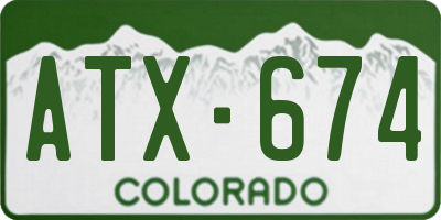 CO license plate ATX674