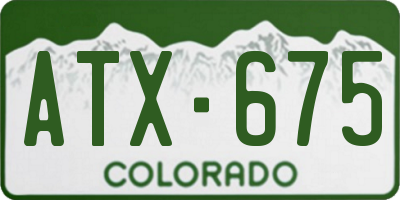 CO license plate ATX675