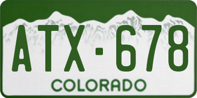CO license plate ATX678