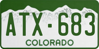 CO license plate ATX683
