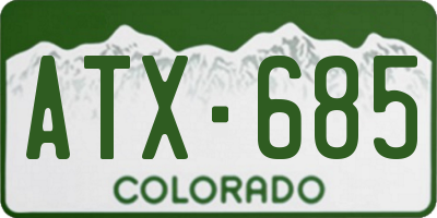CO license plate ATX685