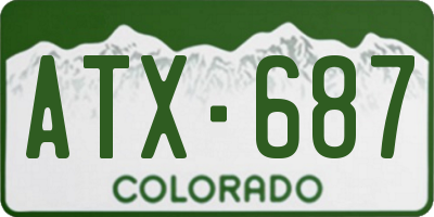CO license plate ATX687