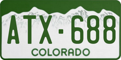 CO license plate ATX688