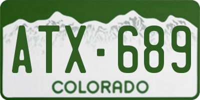 CO license plate ATX689