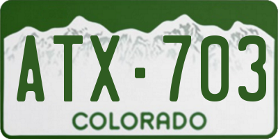 CO license plate ATX703