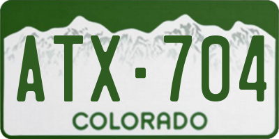 CO license plate ATX704