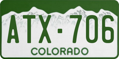 CO license plate ATX706