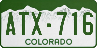 CO license plate ATX716