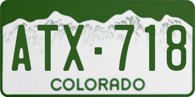 CO license plate ATX718