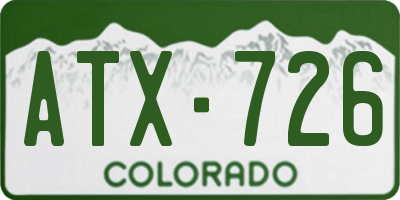 CO license plate ATX726