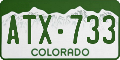 CO license plate ATX733