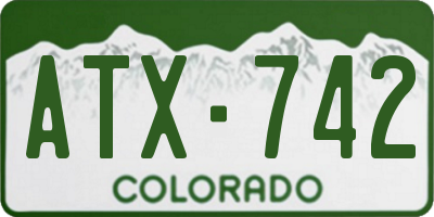CO license plate ATX742