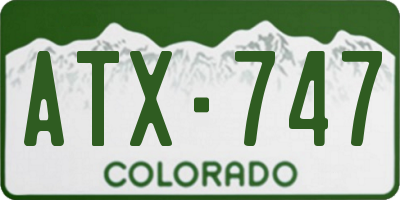 CO license plate ATX747