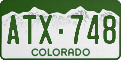 CO license plate ATX748