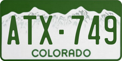CO license plate ATX749