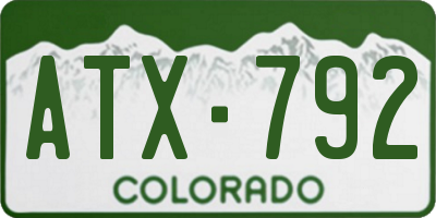 CO license plate ATX792