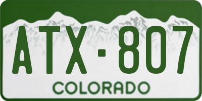 CO license plate ATX807