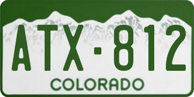 CO license plate ATX812