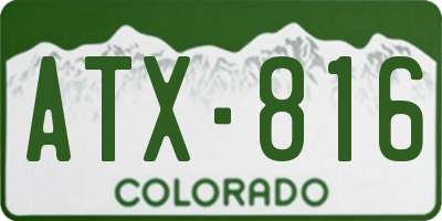 CO license plate ATX816