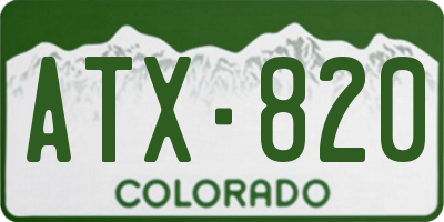 CO license plate ATX820