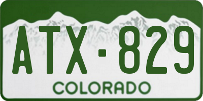 CO license plate ATX829