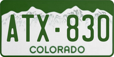 CO license plate ATX830